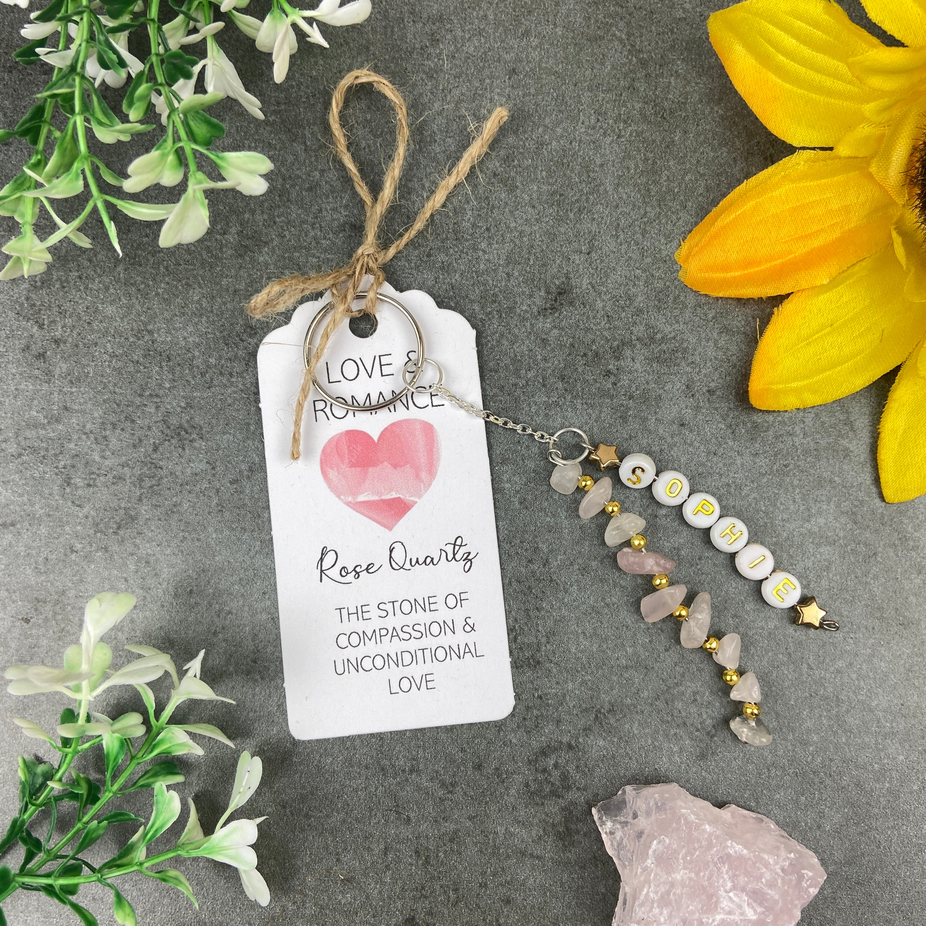 Rose Quartz Personalised Keyring - Image 10