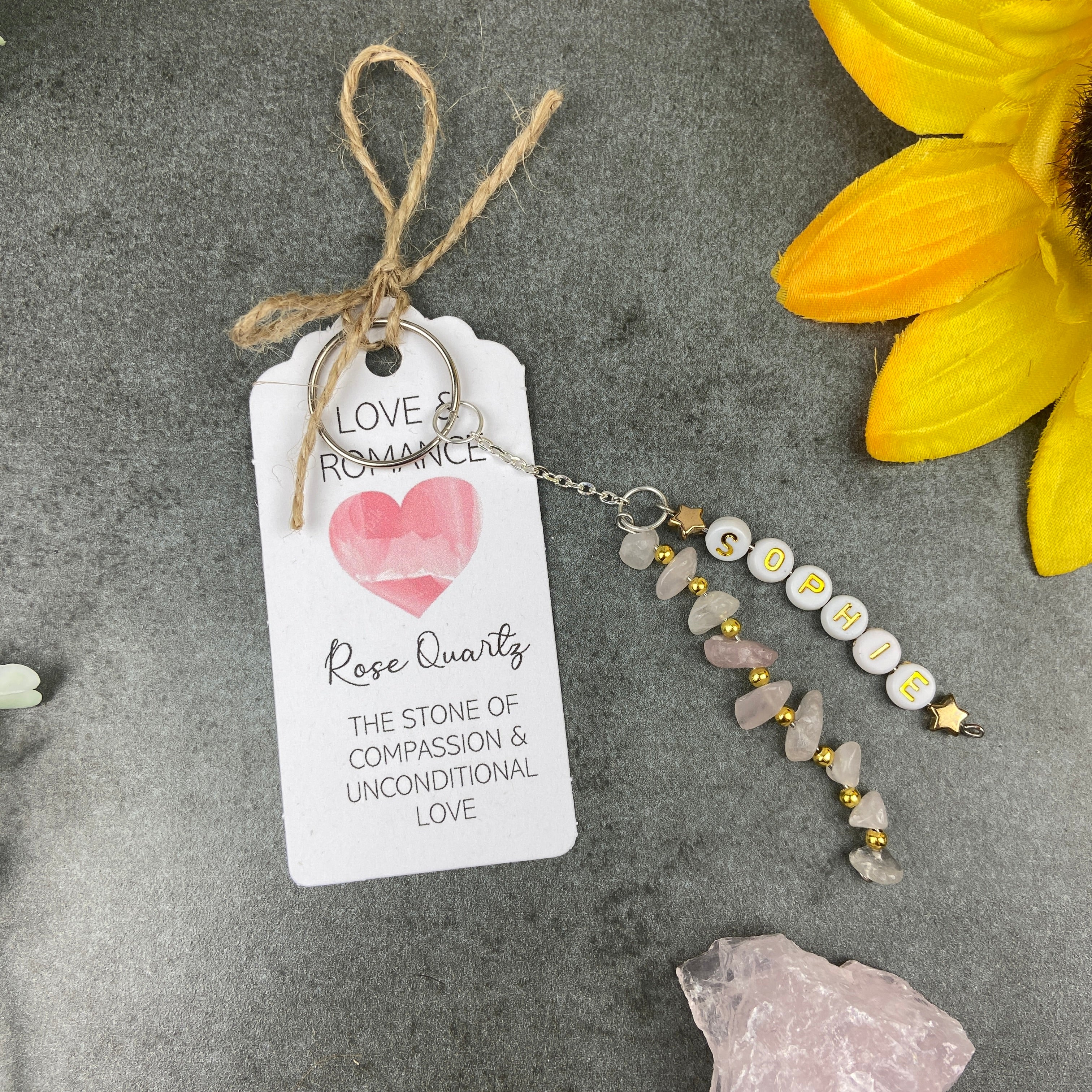 Rose Quartz Personalised Keyring - Image 8