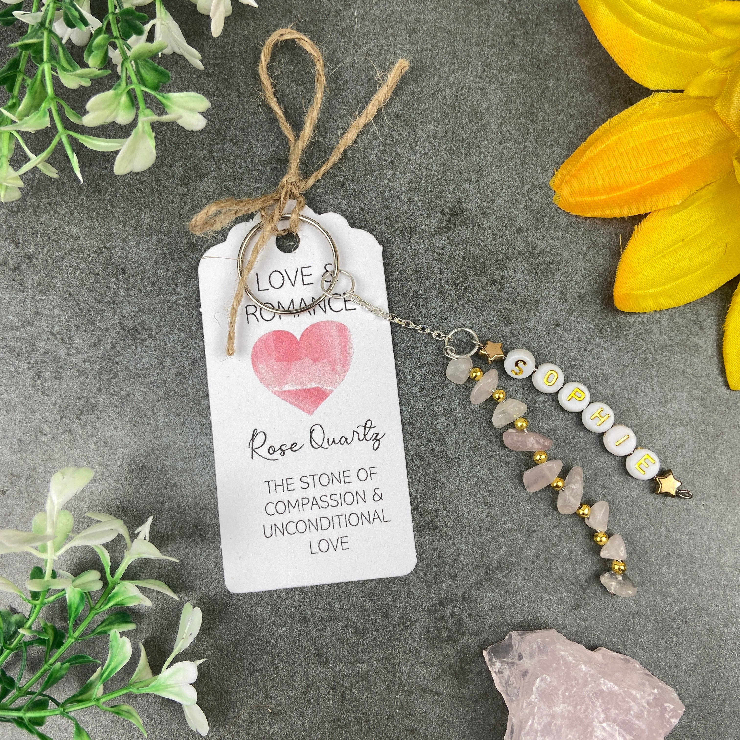 Rose Quartz Personalised Keyring - Image 9