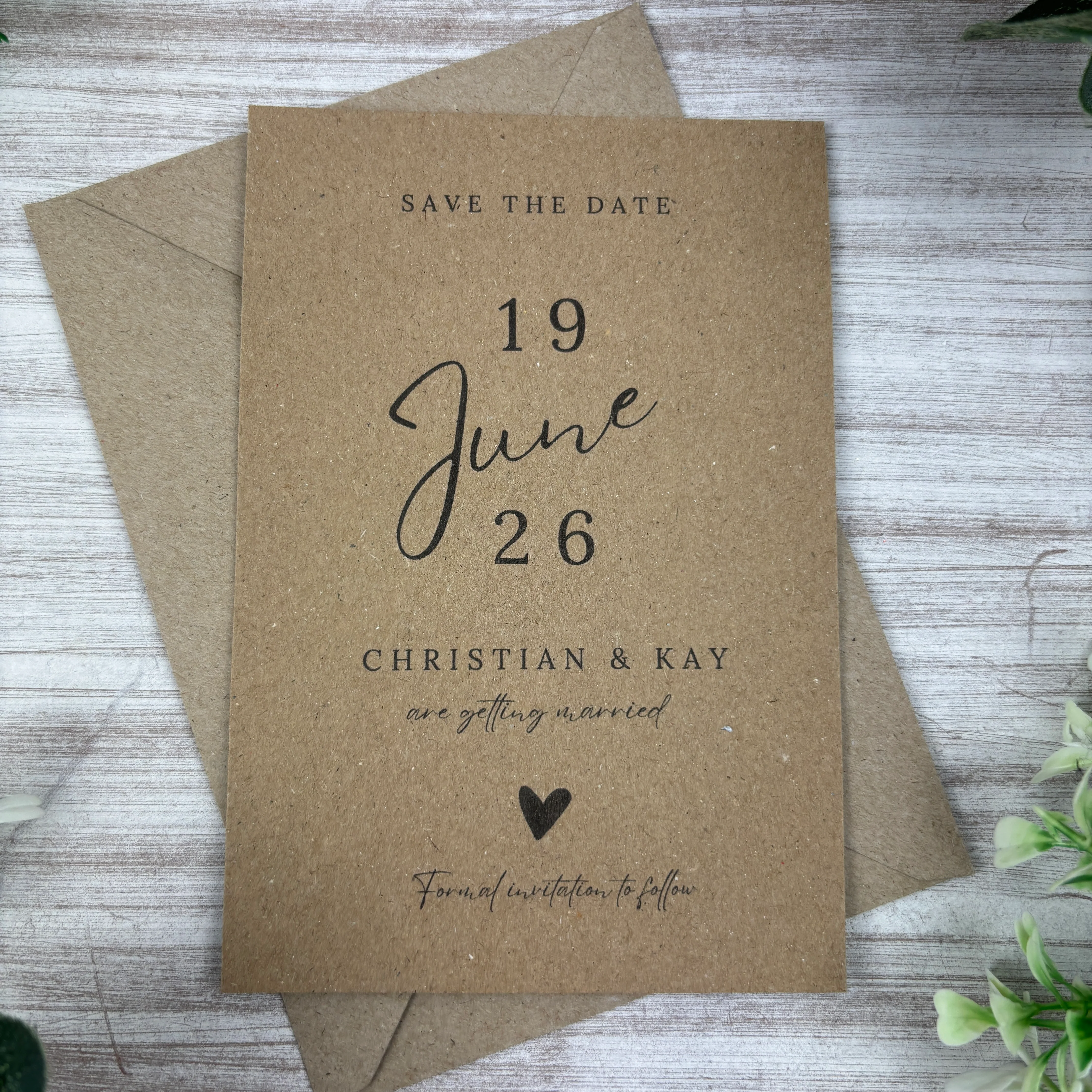 Rustic Kraft Save the Date Cards - Image 2