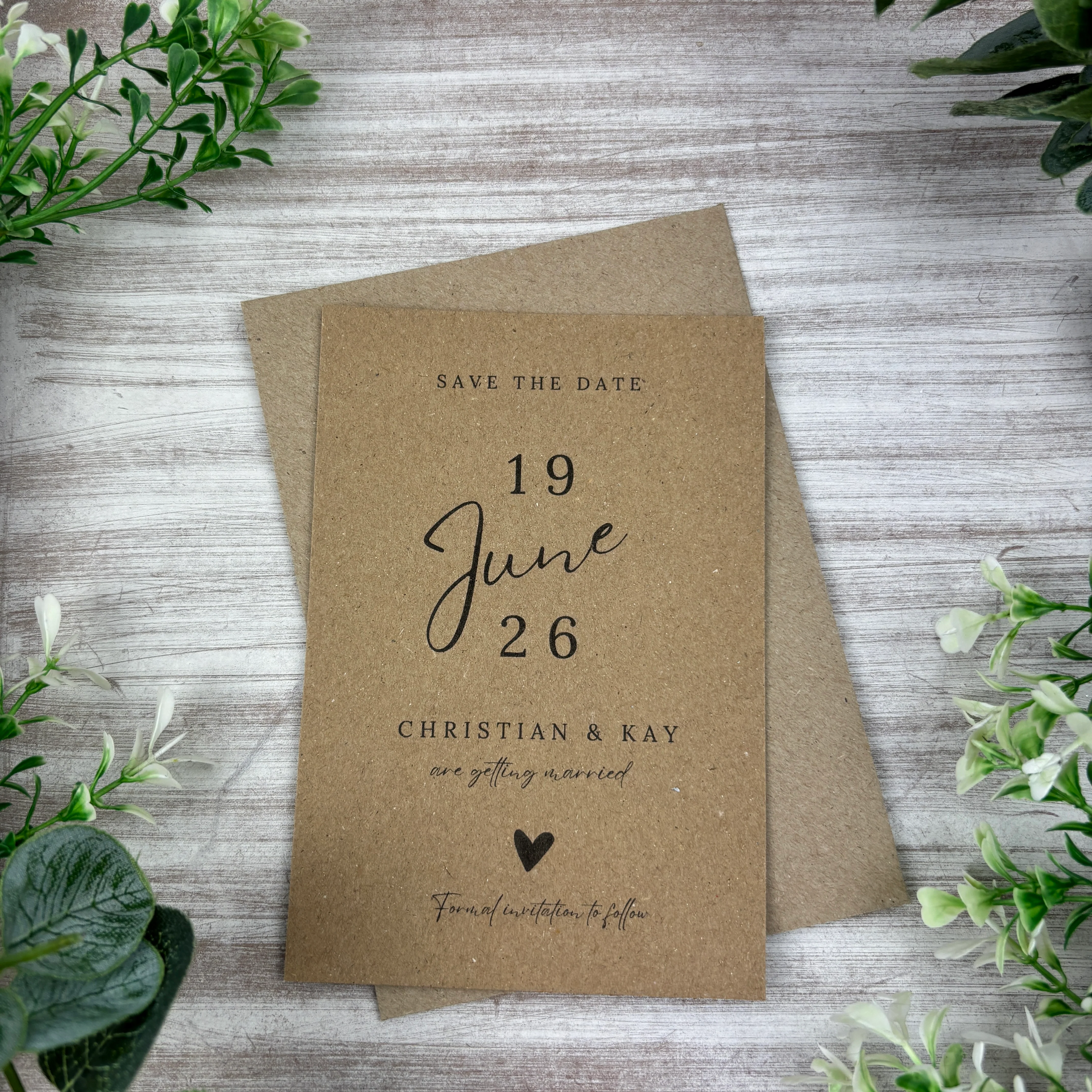 Rustic Kraft Save the Date Cards - Image 5