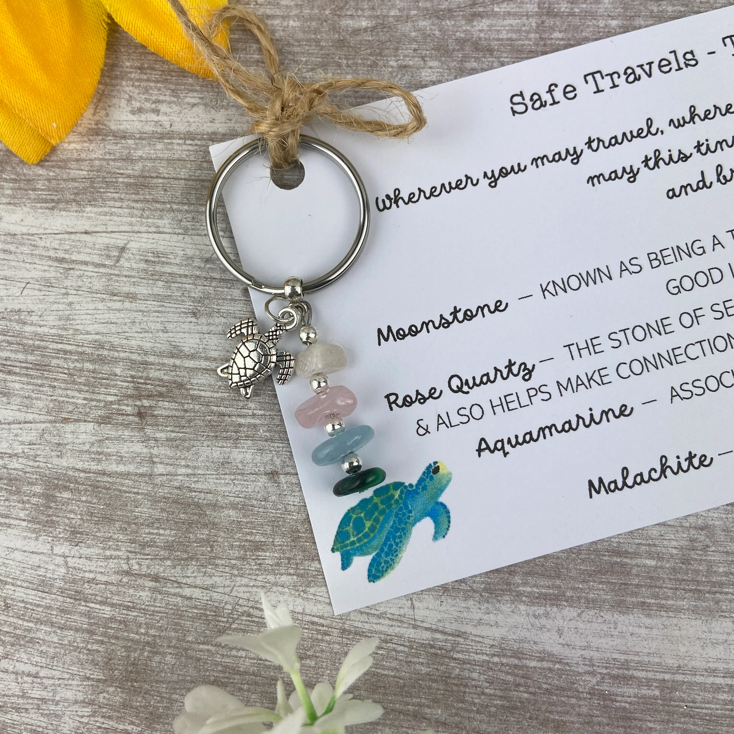 Safe Travels - Travel Turtle Crystal Keyring - Image 9