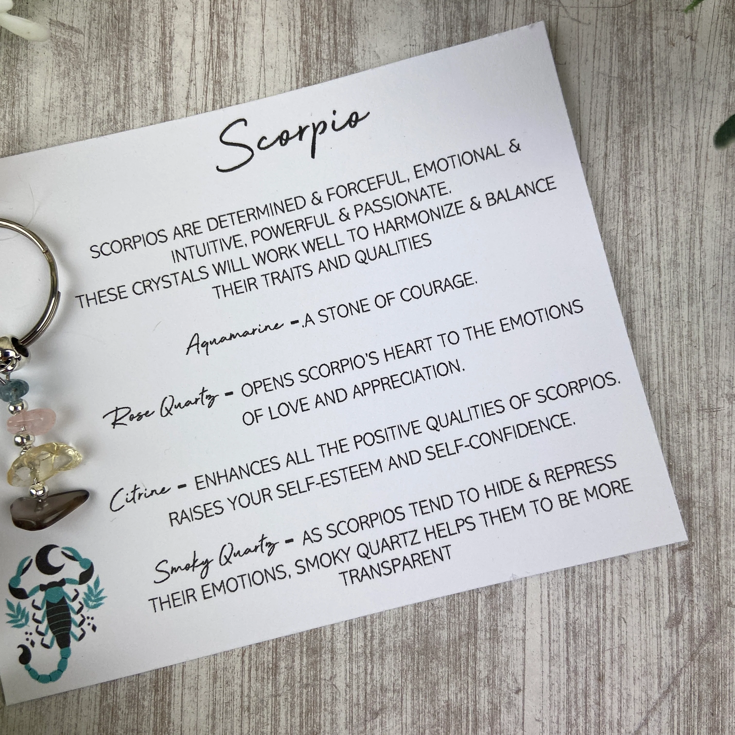Scorpio Crystal Chip Keyring - Image 10