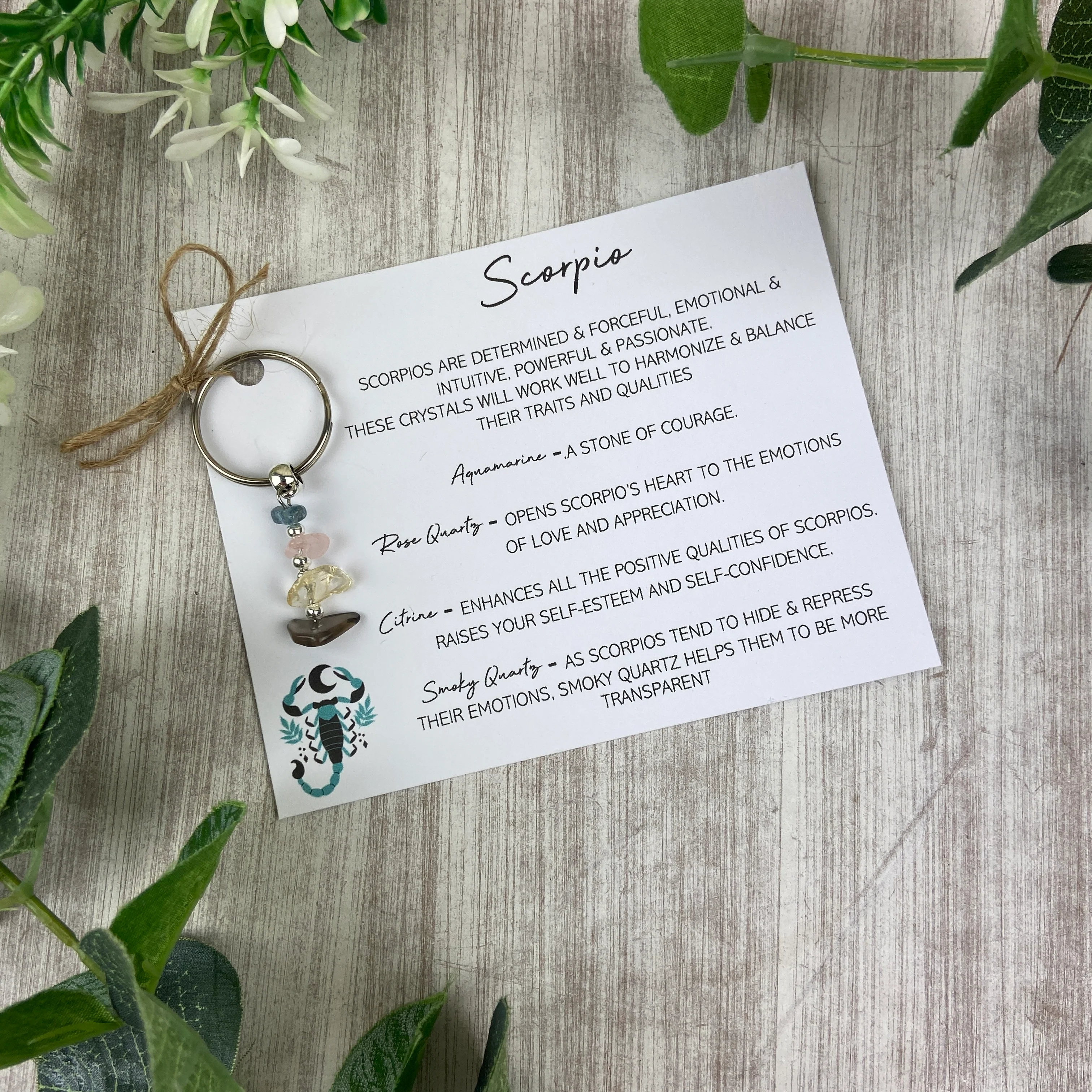 Scorpio Crystal Chip Keyring - Image 3
