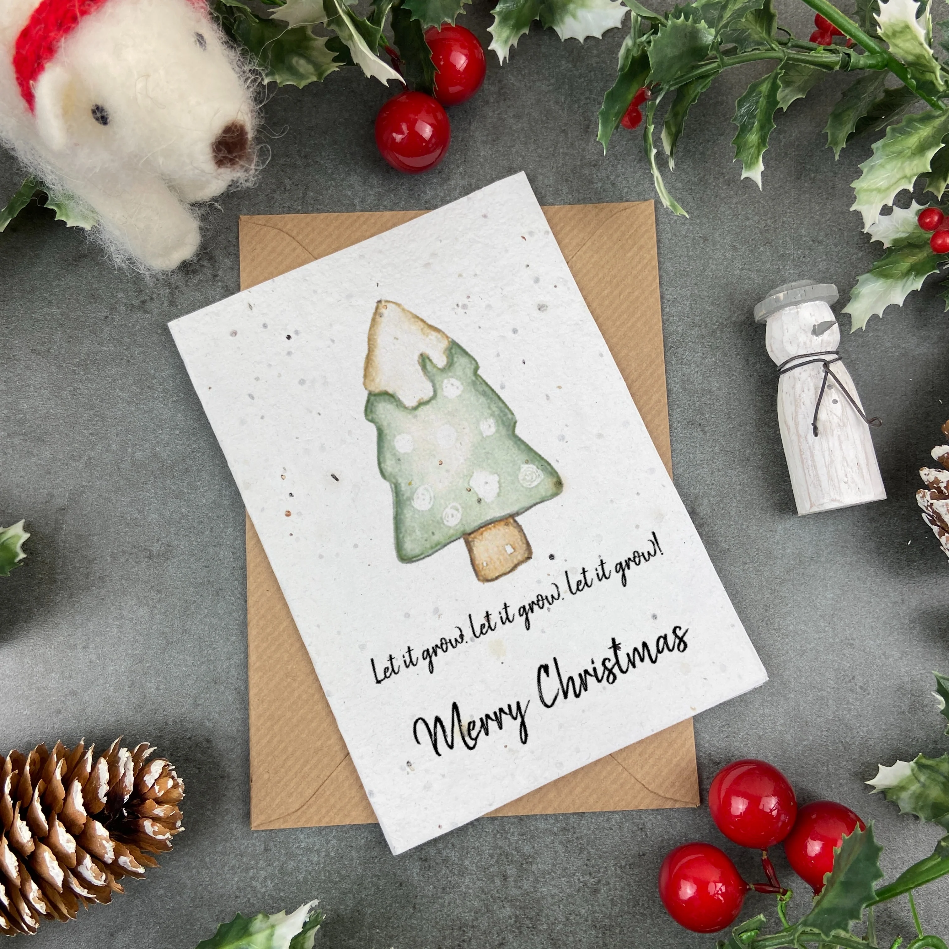 Snowy Christmas Tree Plantable Seed Card - Image 3