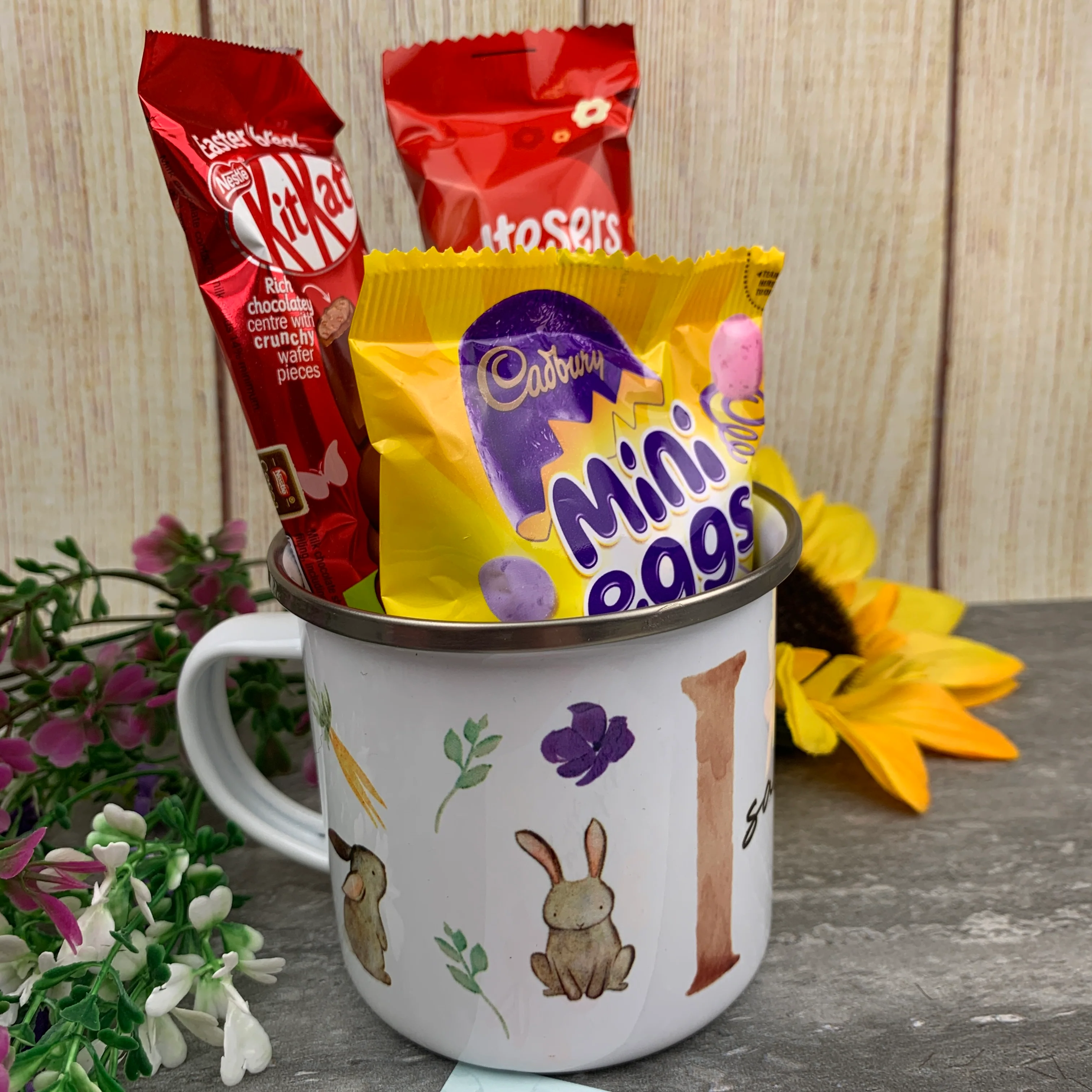 Spring Easter Bunny Initial Enamel Mug - Image 8