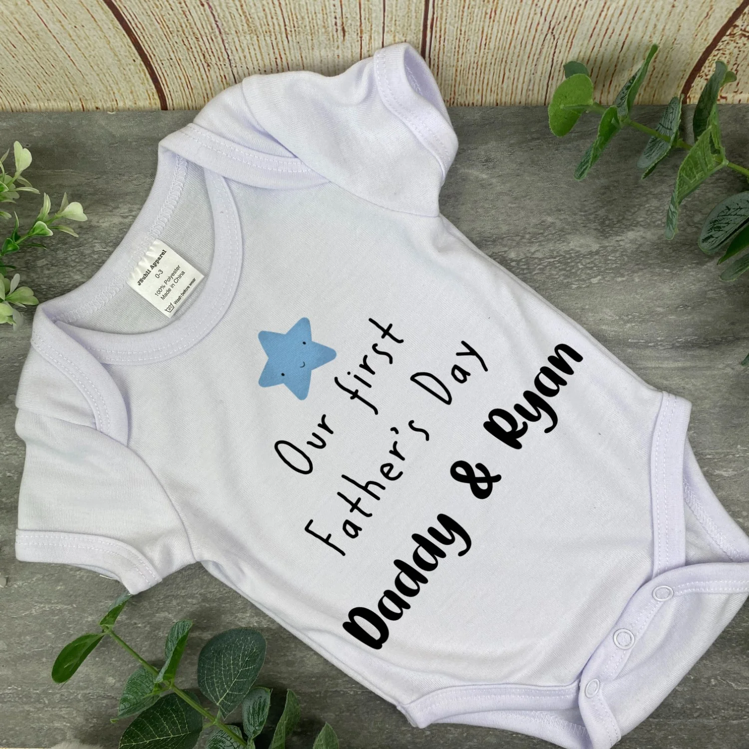 Star First Father's Day Bib and Vest - Image 3