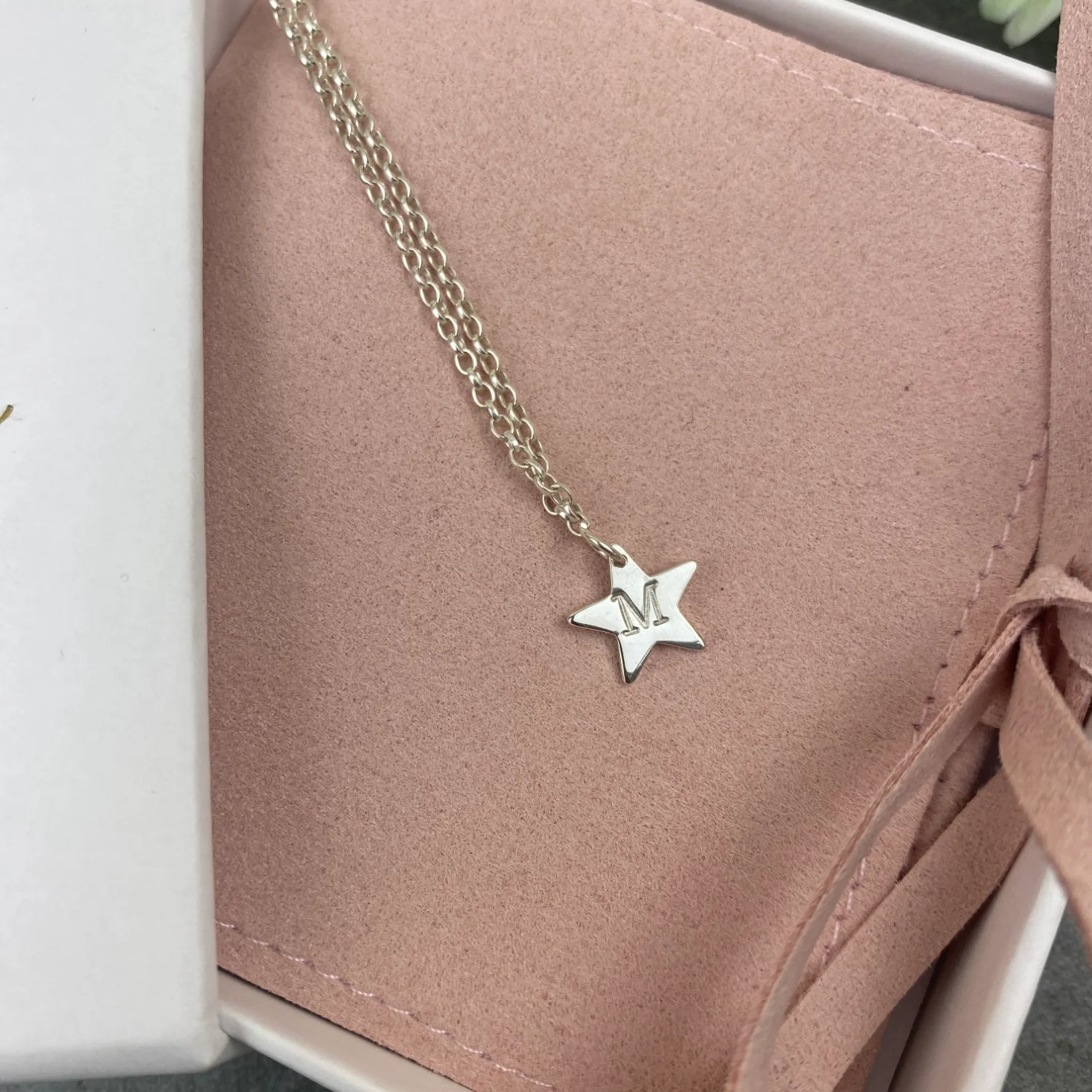 Sterling Silver Star Initial Necklace - Image 3