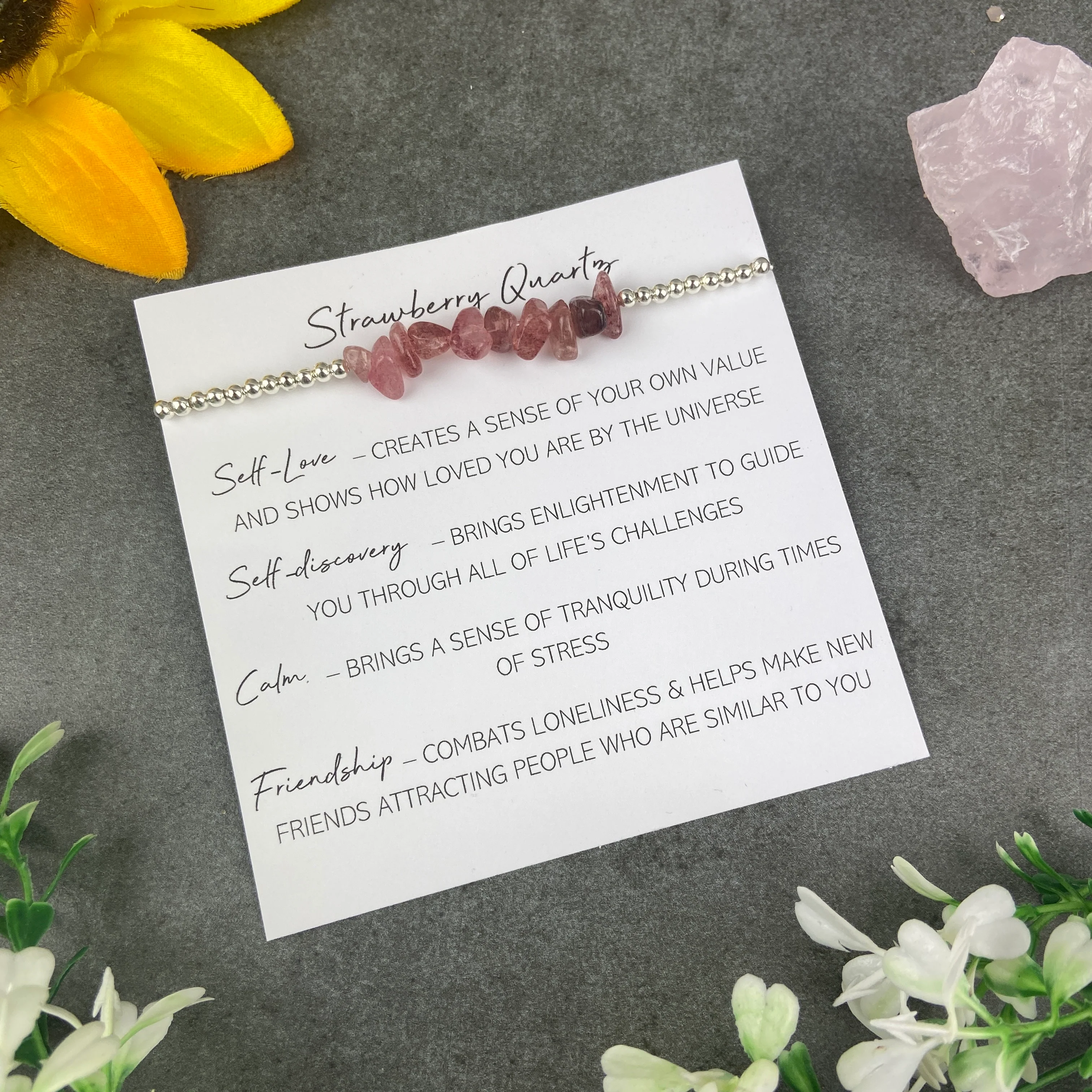 Strawberry Quartz Beaded Bracelet - Image 5