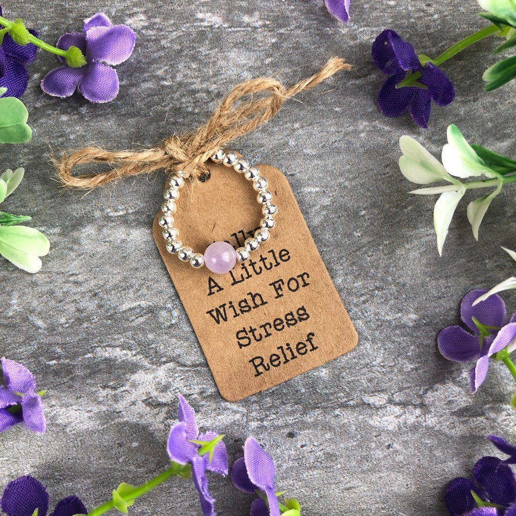 A Little Wish For Stress Relief - Amethyst Stretch Ring - Image 4