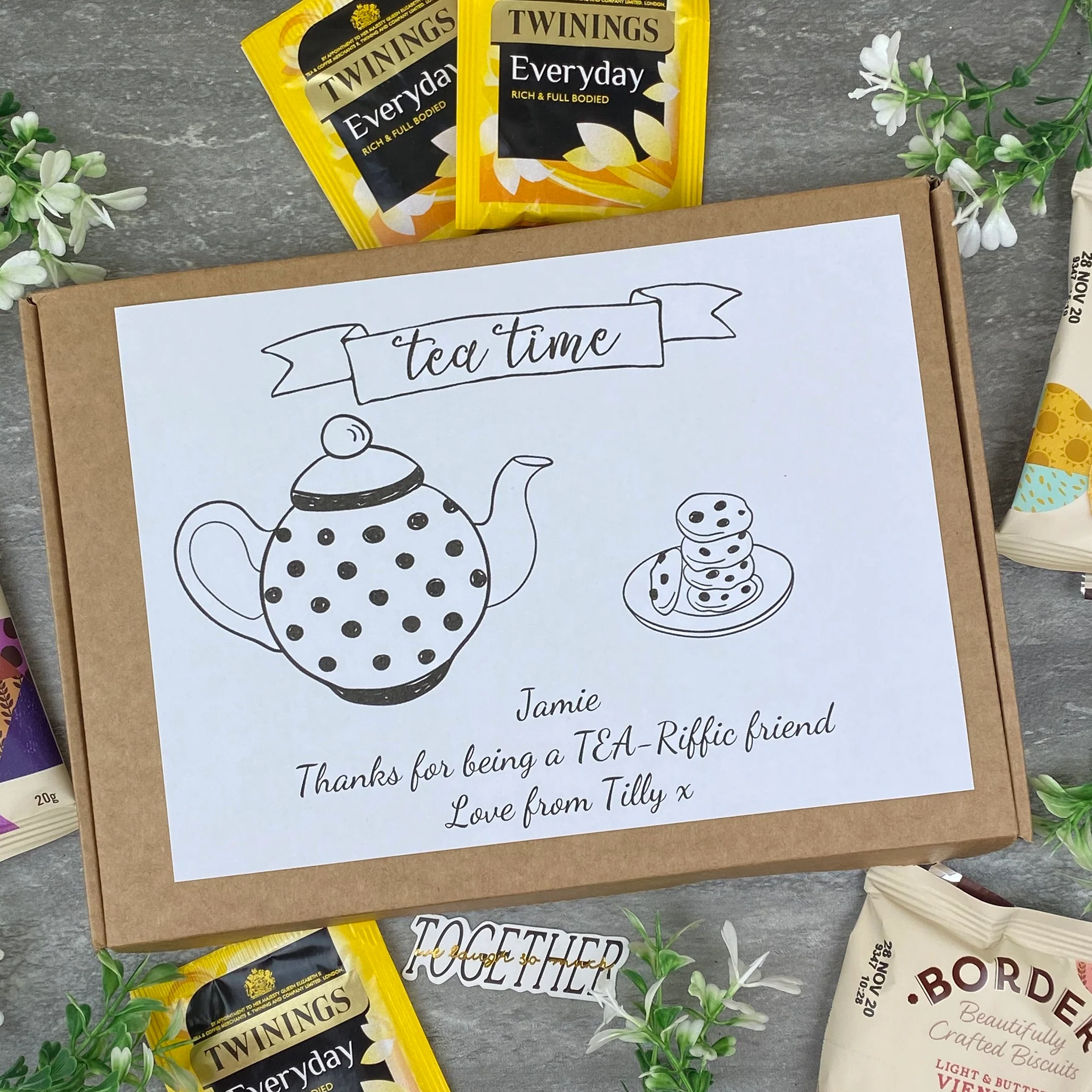 Tea-Riffic Friend Personalised Tea and Biscuit Box