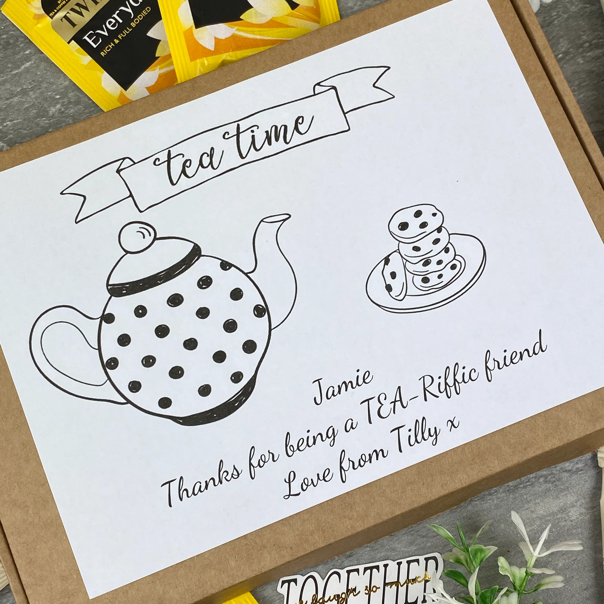 Tea-Riffic Friend Personalised Tea and Biscuit Box - Image 2