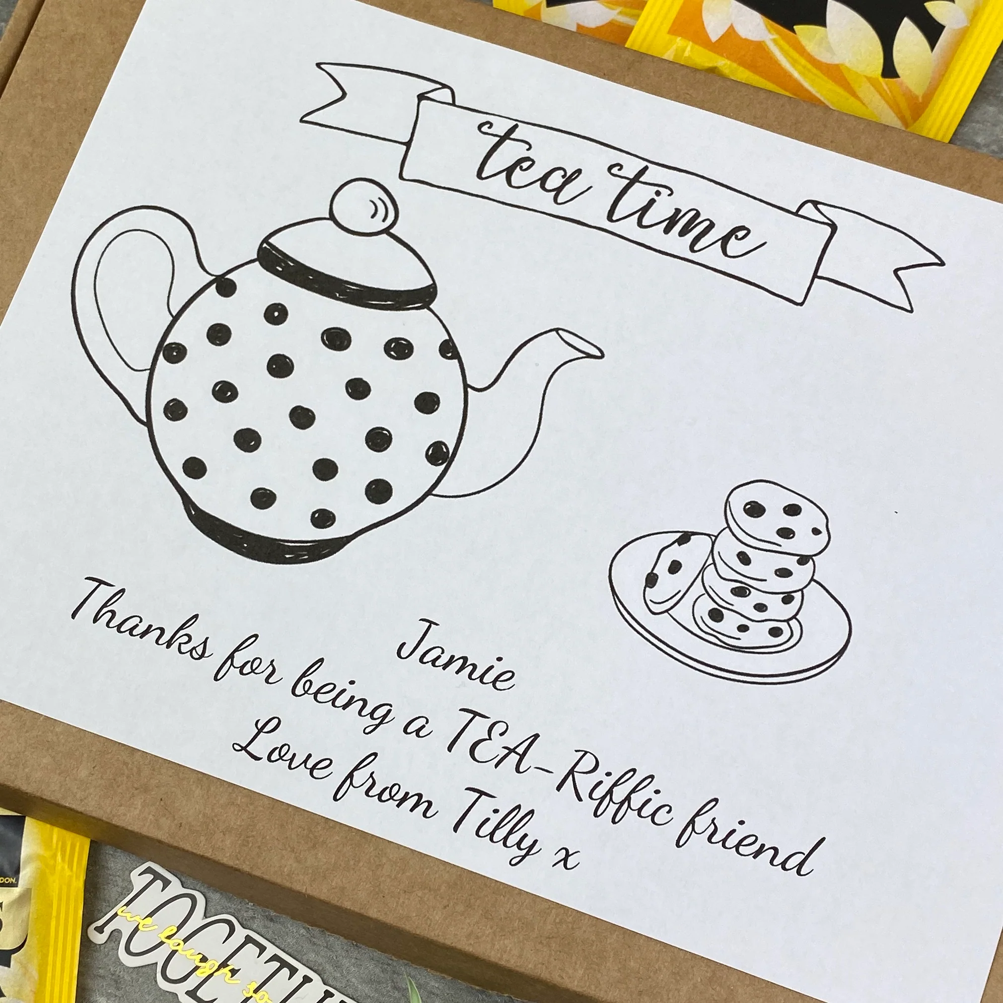Tea-Riffic Friend Personalised Tea and Biscuit Box - Image 4