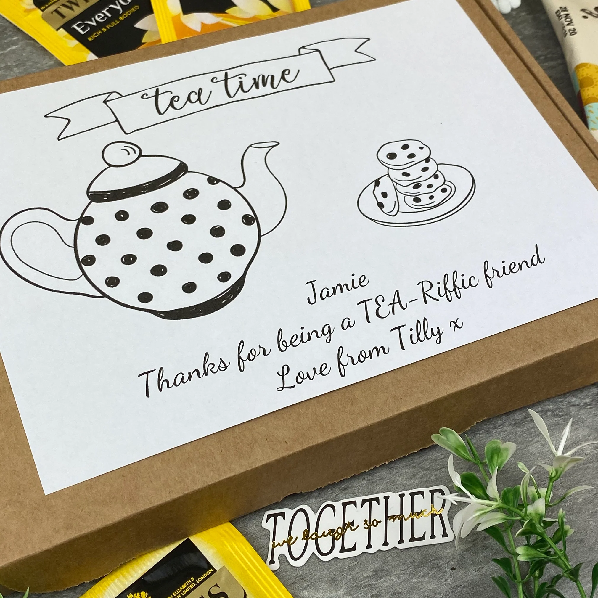 Tea-Riffic Friend Personalised Tea and Biscuit Box - Image 8