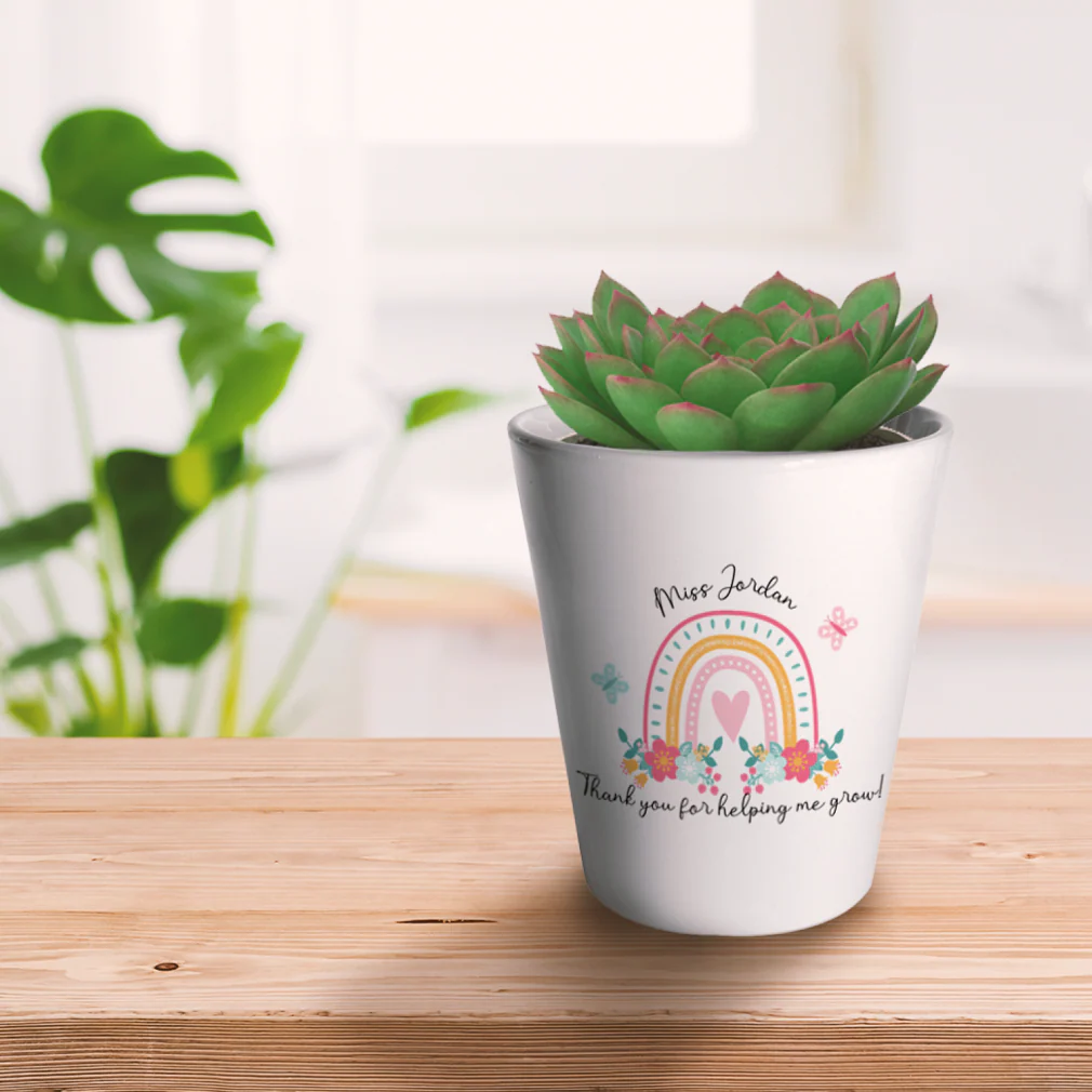 Teacher Gift-Thank You For Helping Me Grow Rainbow Plant Pot