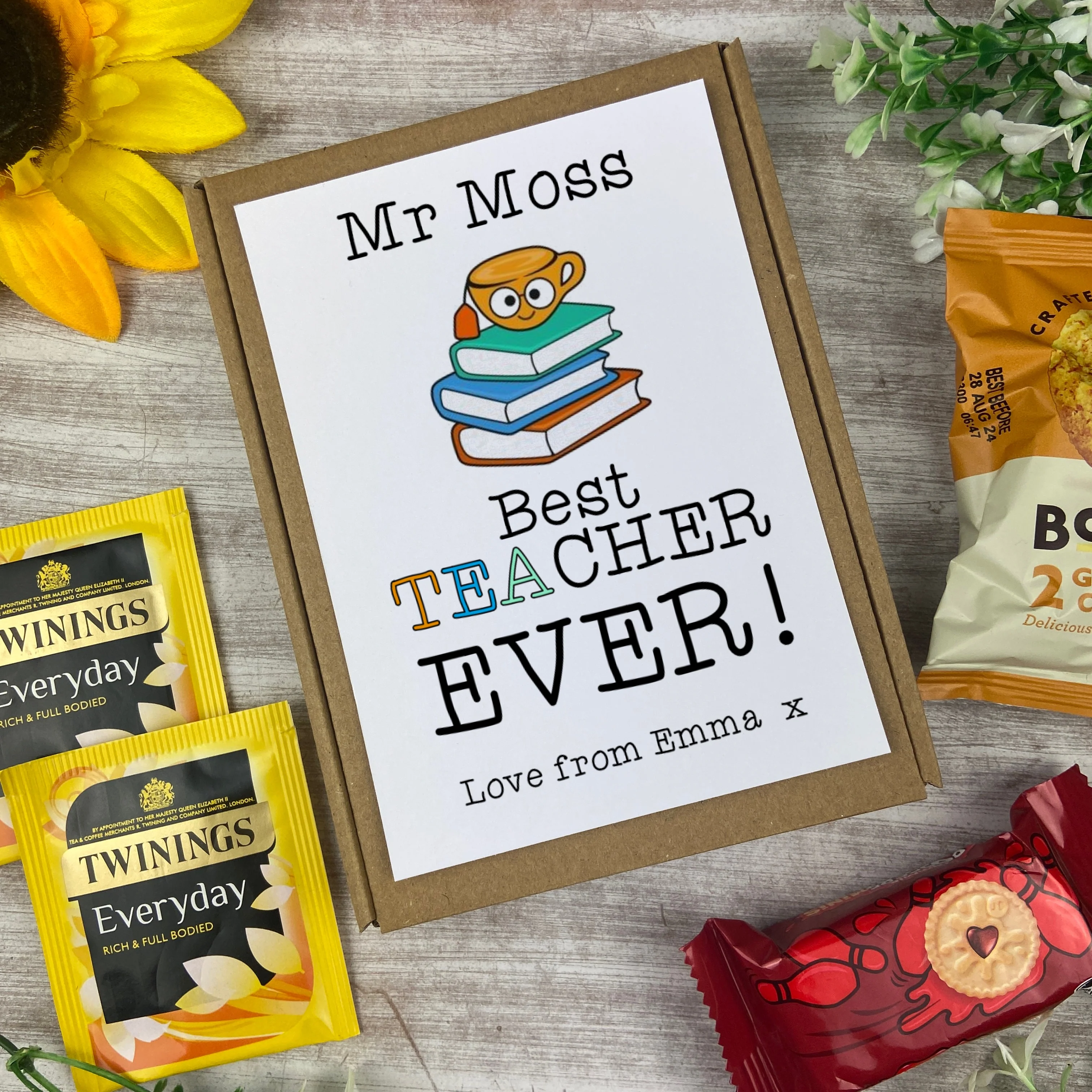 Best Teacher Ever Mini Tea and Biscuits Box - Image 2