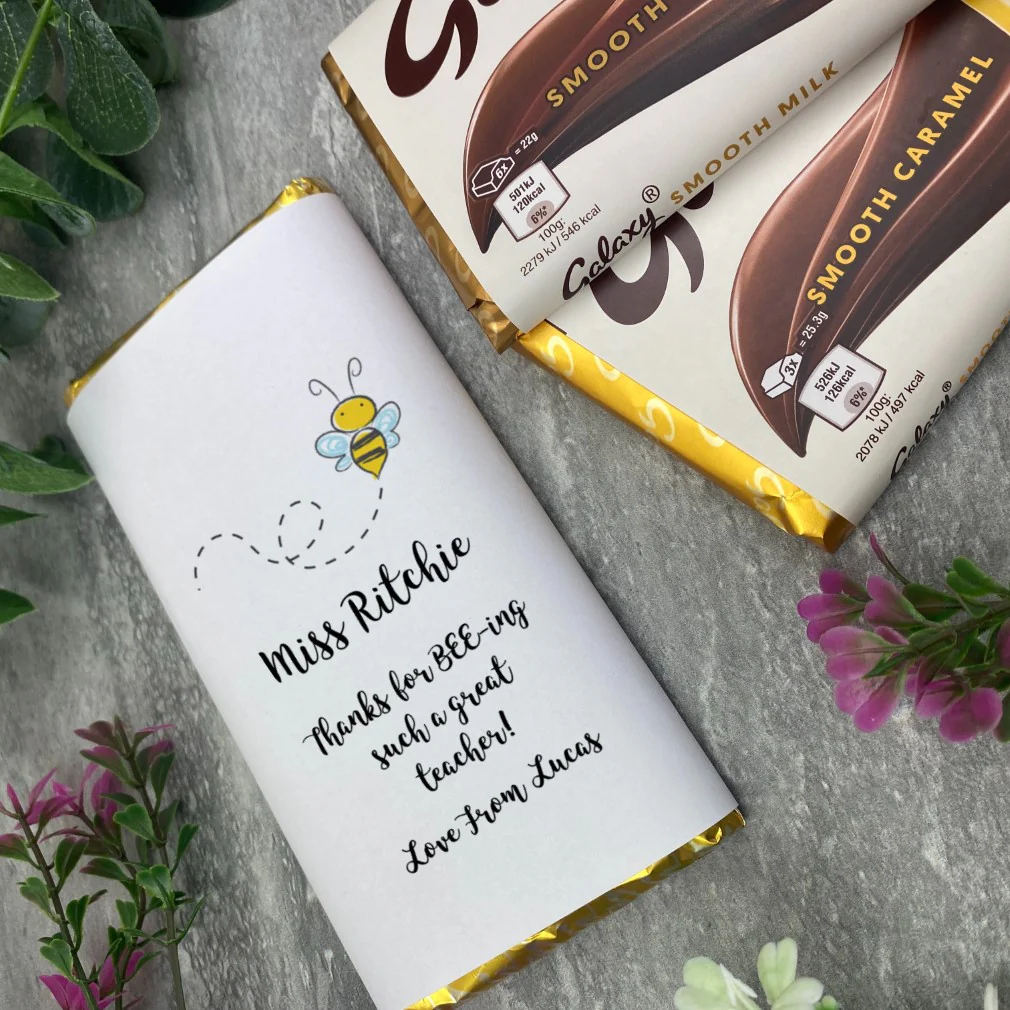 Thank You For Bee-ing Such A Great Teacher- Personalised Chocolate Bar - Image 3
