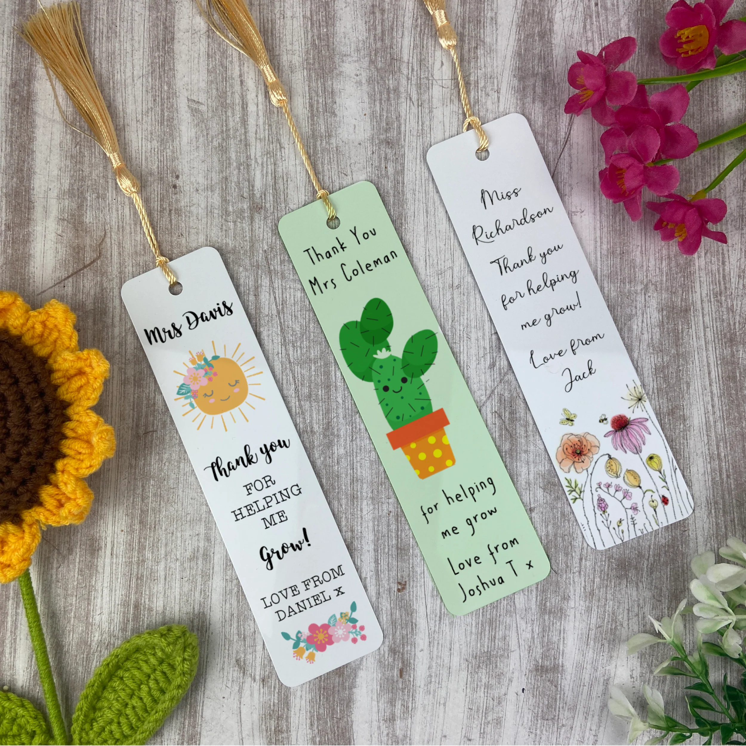Thank You For Helping Me Grow Personalised Teacher Bookmark