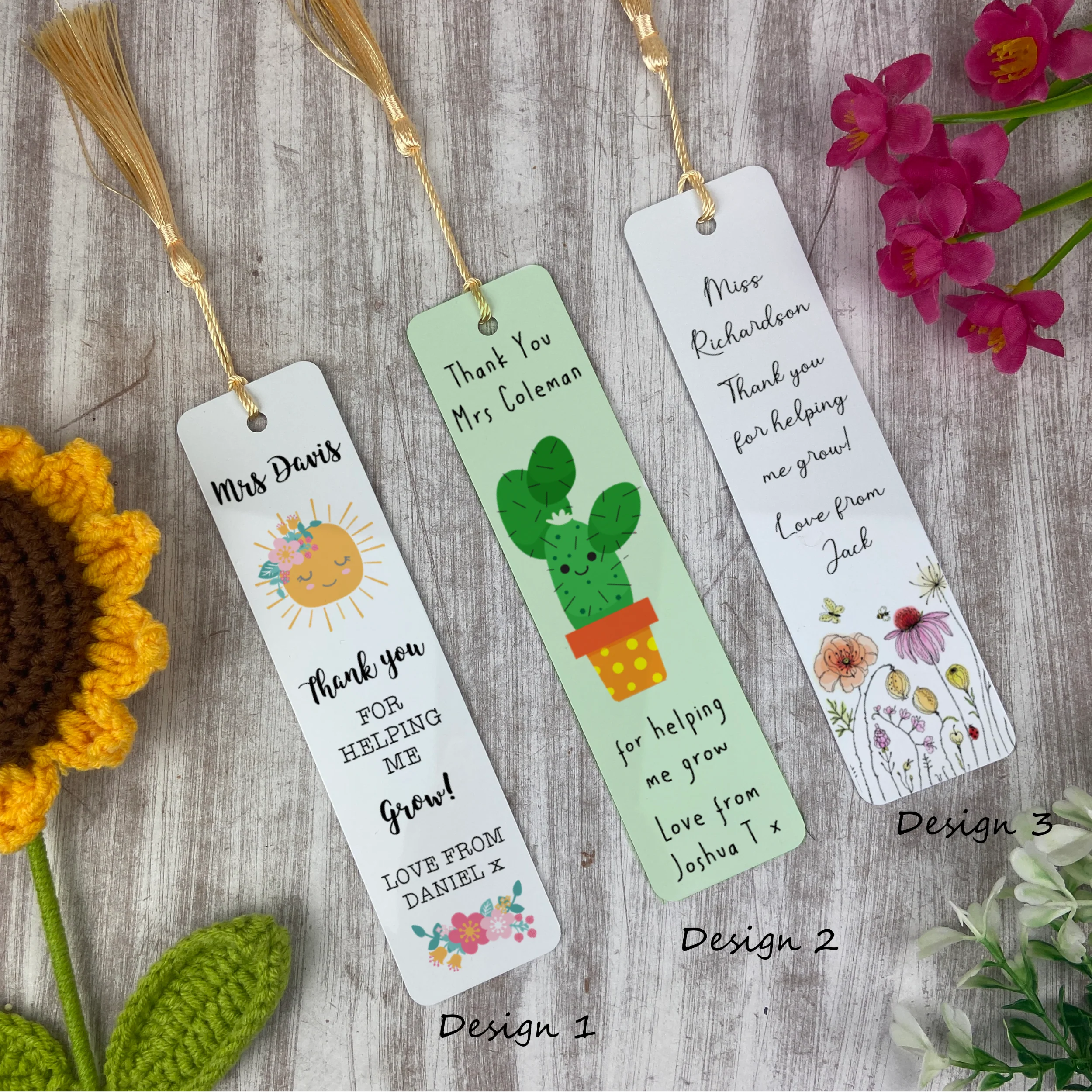 Thank You For Helping Me Grow Personalised Teacher Bookmark - Image 2