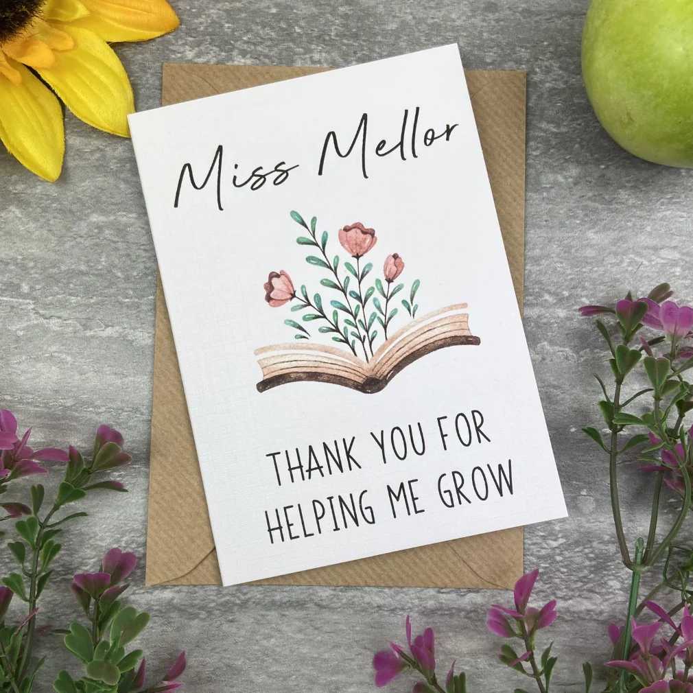 Personalised 'Thank You For Helping me Grow' Teacher Card - Image 3