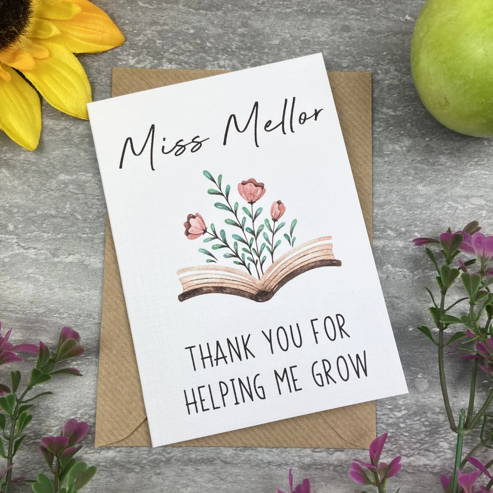 Personalised 'Thank You For Helping me Grow' Teacher Card - Image 5