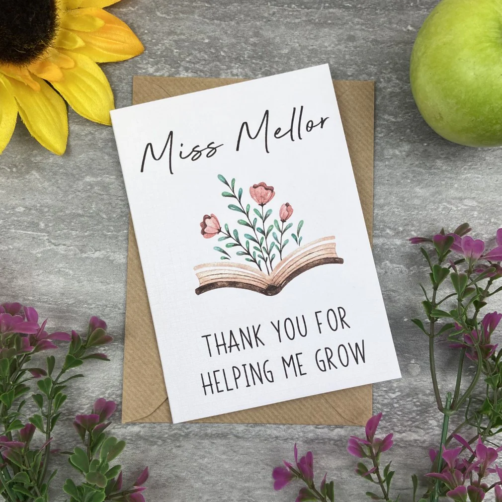 Personalised 'Thank You For Helping me Grow' Teacher Card - Image 7