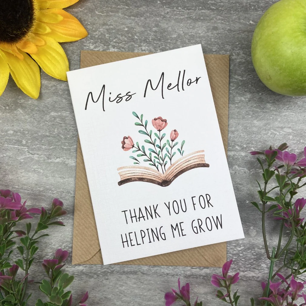 Personalised 'Thank You For Helping me Grow' Teacher Card - Image 8