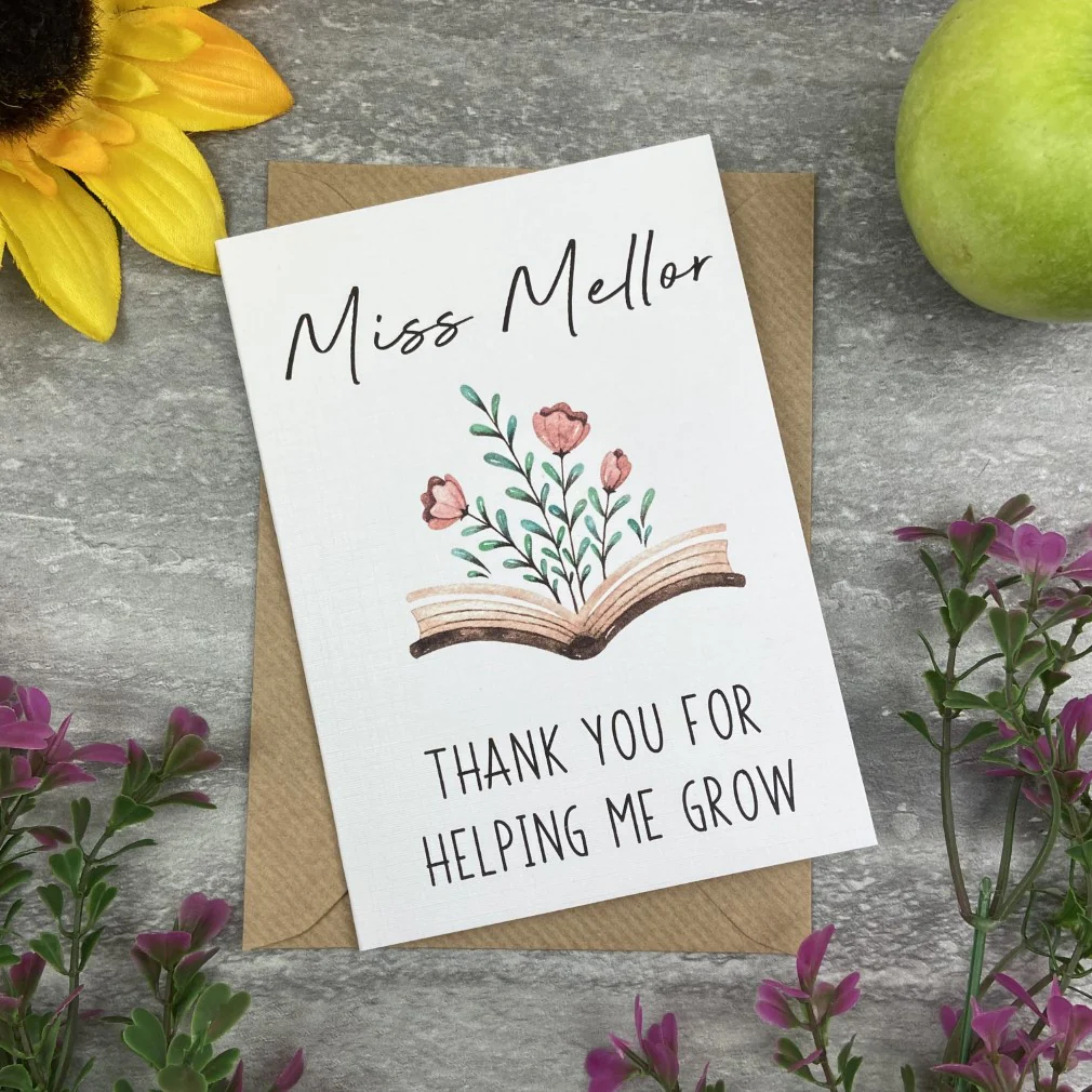 Personalised 'Thank You For Helping me Grow' Teacher Card - Image 9