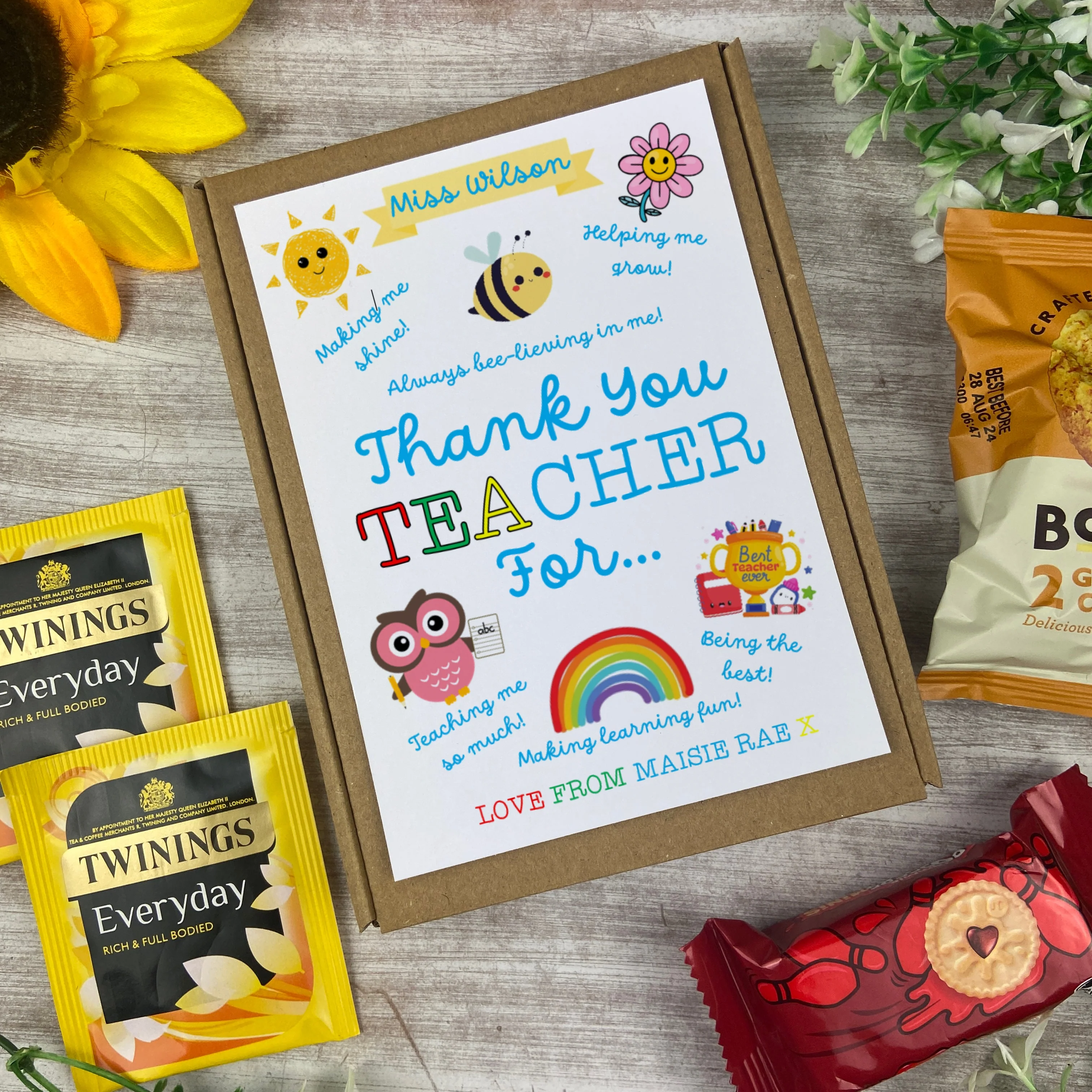 Thank You Teacher - Mini Tea and Biscuit Box - Image 2