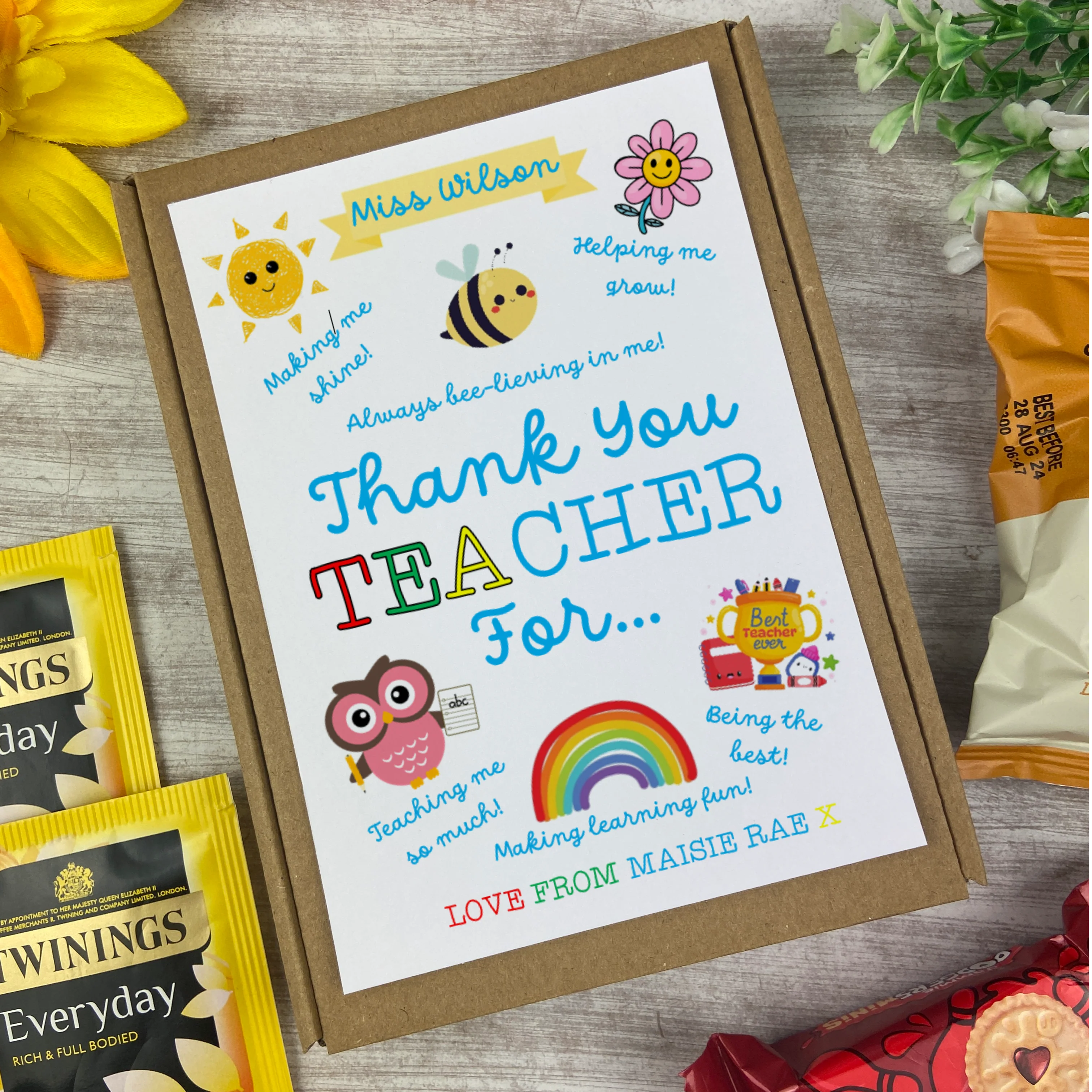 Thank You Teacher - Mini Tea and Biscuit Box - Image 3
