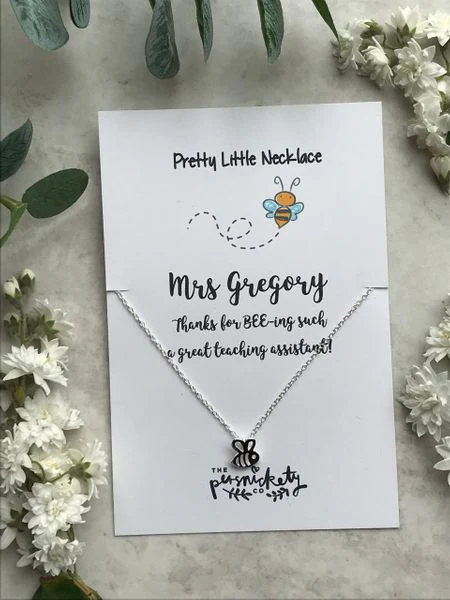 Thanks For BEE-ing Such A Great Teacher / Teaching Assistant Bee Necklace - Image 3