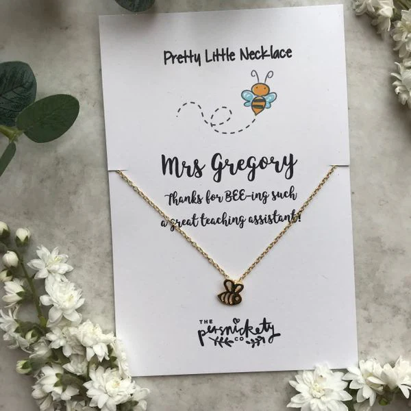 Thanks For BEE-ing Such A Great Teacher / Teaching Assistant Bee Necklace - Image 4