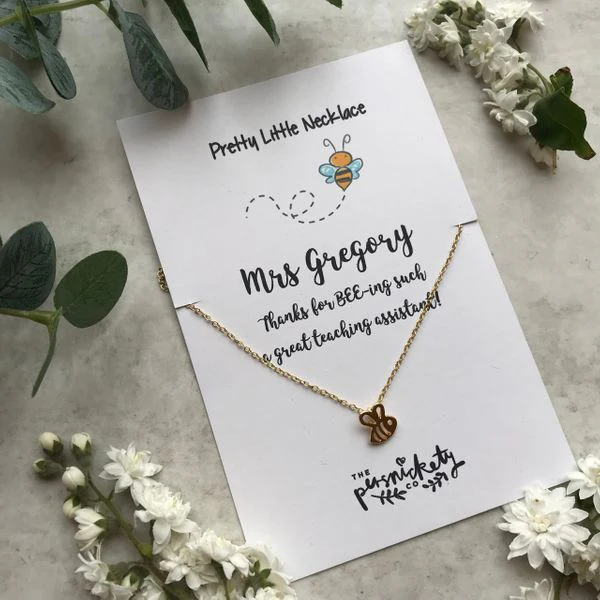 Thanks For BEE-ing Such A Great Teacher / Teaching Assistant Bee Necklace - Image 7