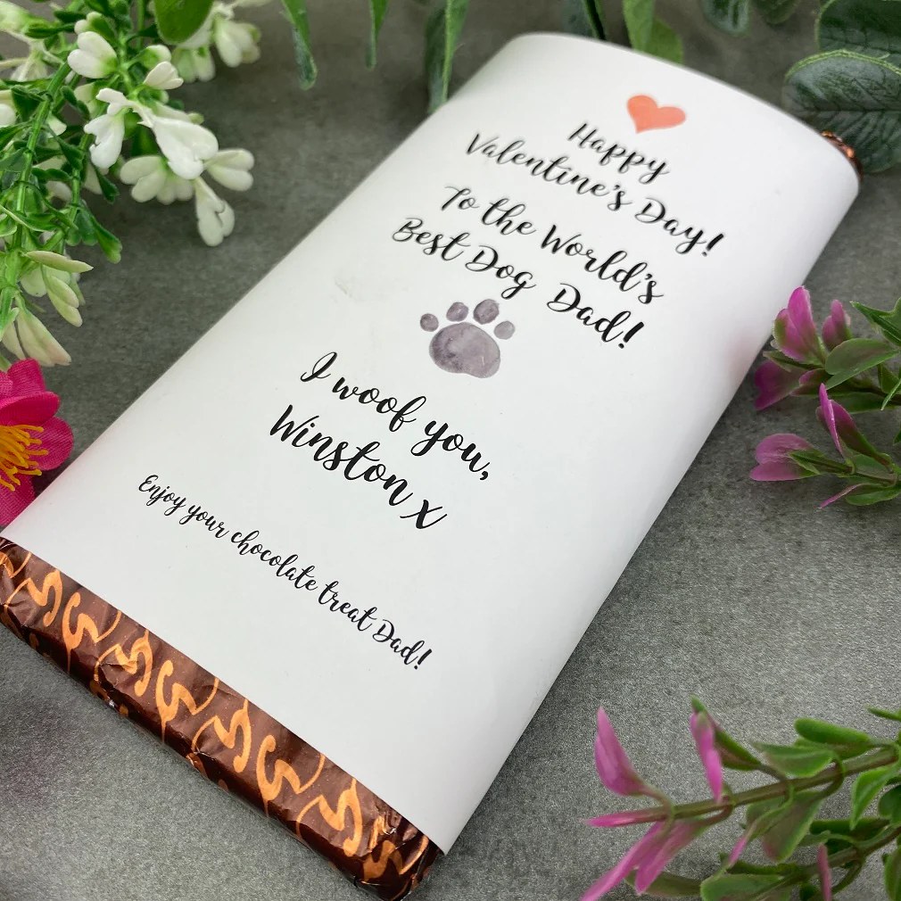 The World's Best Dog Dad/Mum Valentine's Day Chocolate Bar - Image 2