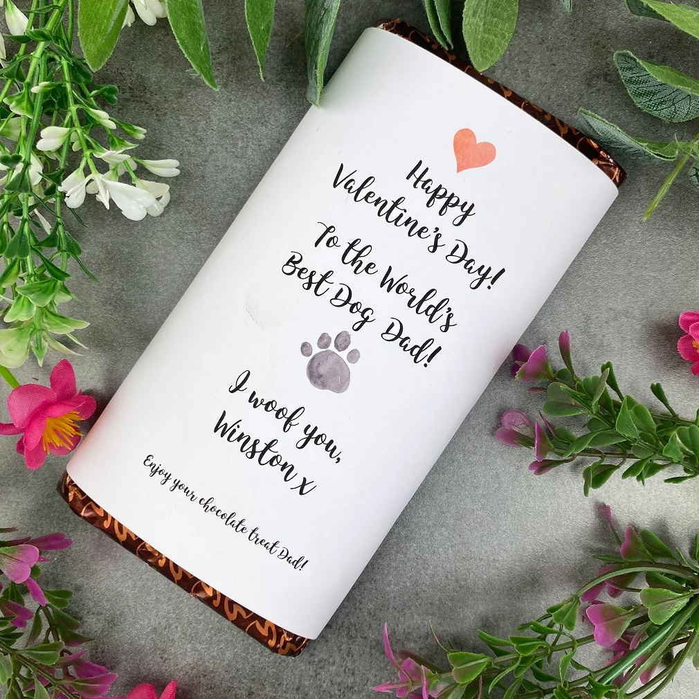 The World's Best Dog Dad/Mum Valentine's Day Chocolate Bar - Image 3