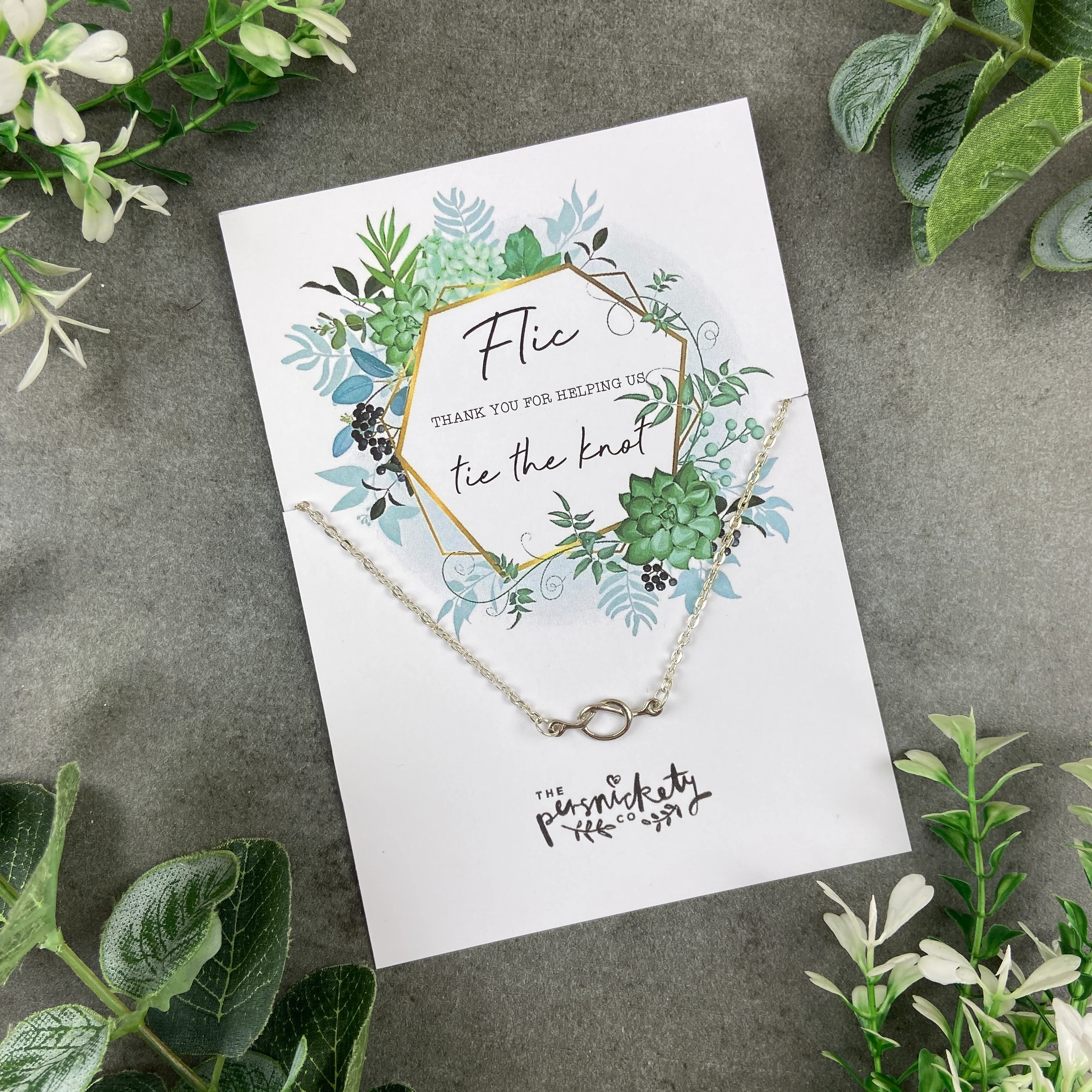 Wedding Knot Necklace Fern Design - Image 2