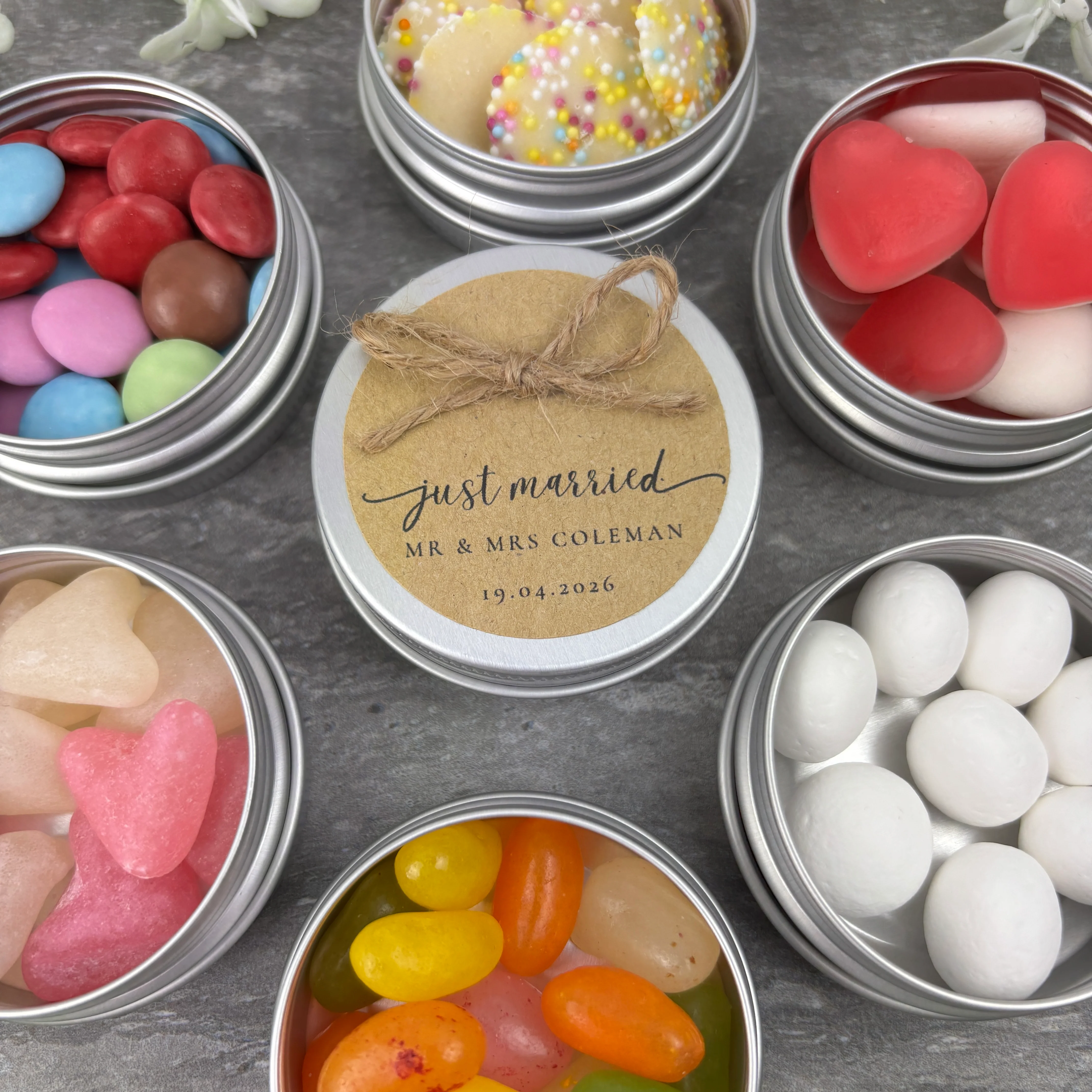 Wedding Sweet Tins with Twine - Image 11