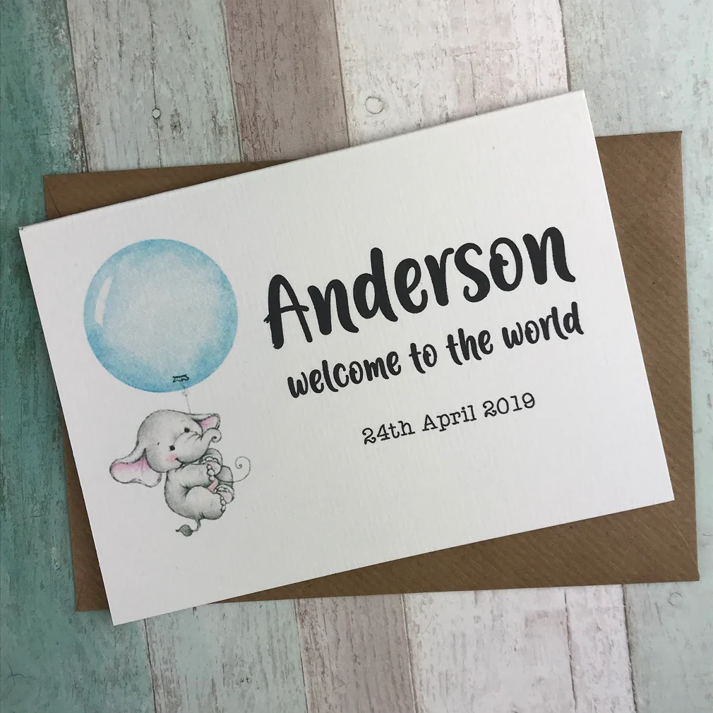 Welcome To The World Baby Boy Card - Personalised - Image 4