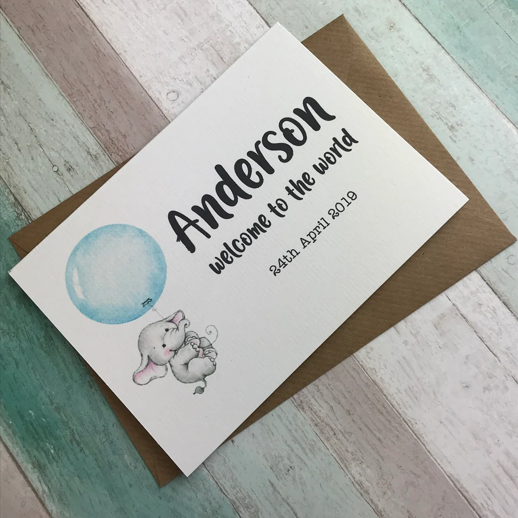 Welcome To The World Baby Boy Card - Personalised - Image 5