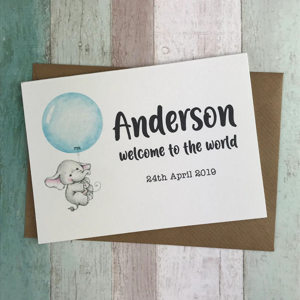 Welcome To The World Baby Boy Card - Personalised - Image 6