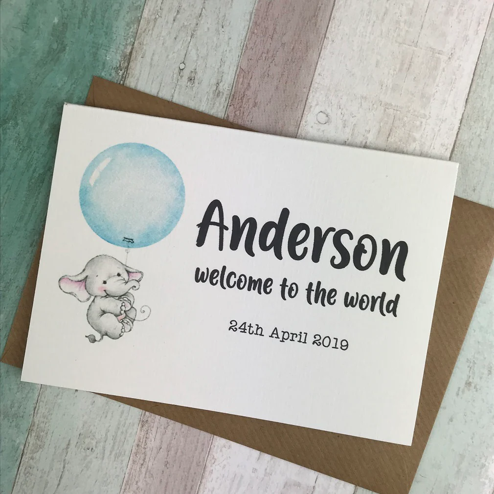 Welcome To The World Baby Boy Card - Personalised - Image 7