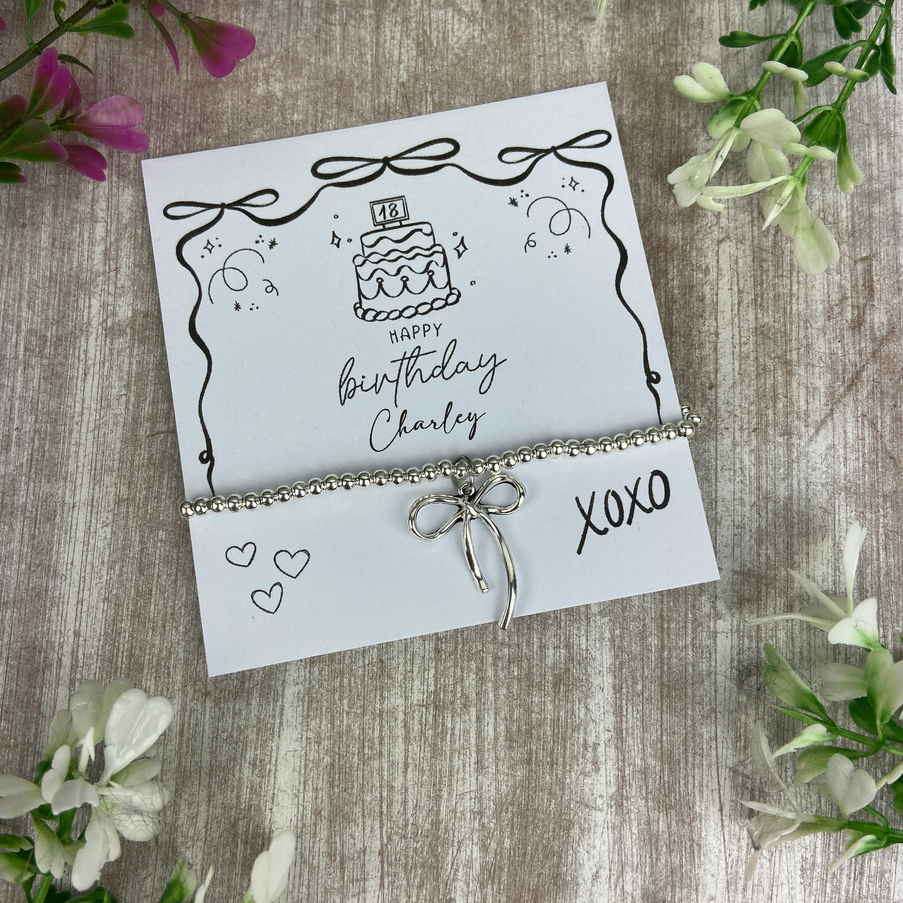 Whimsical Bow 18th Birthday Bracelet - Image 2
