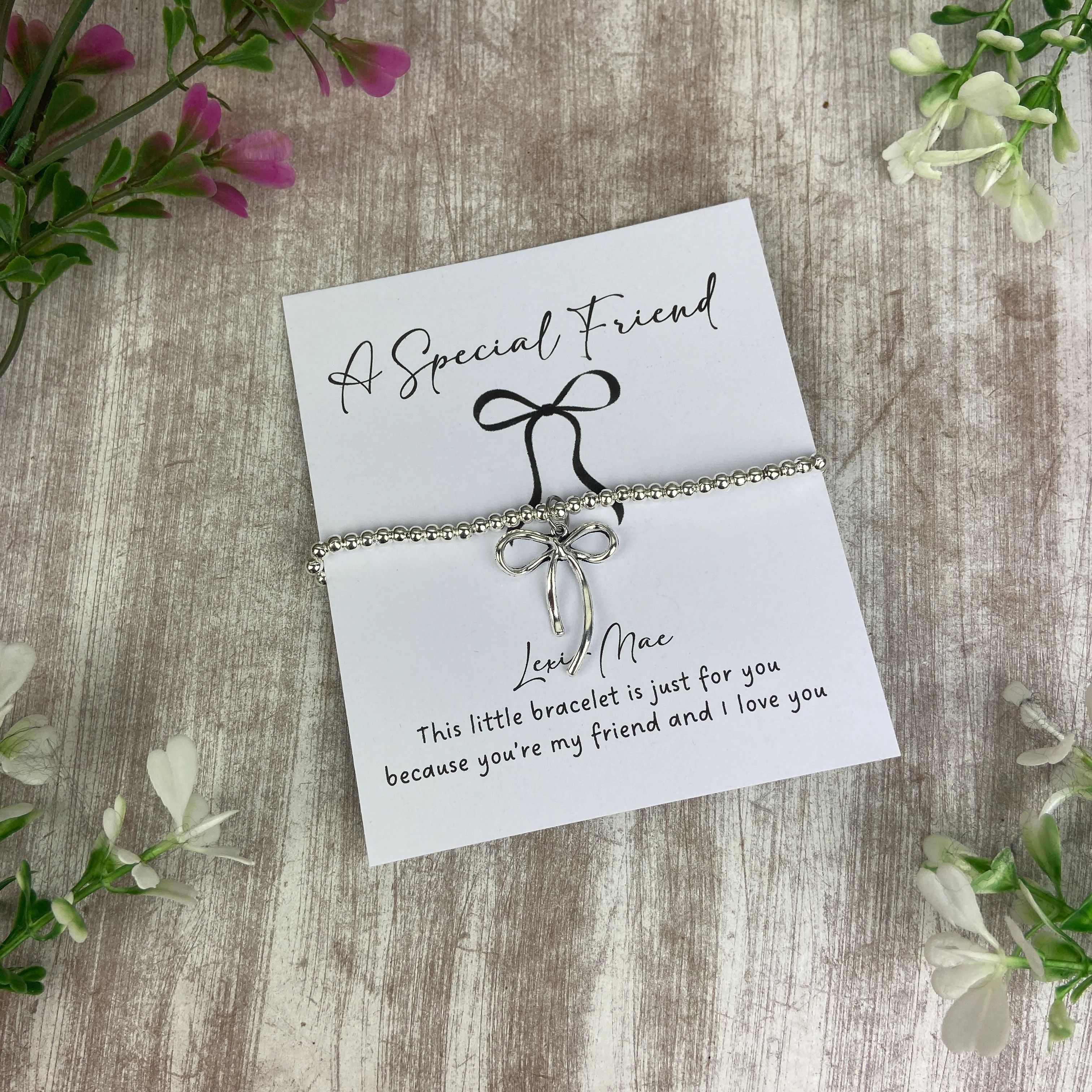 Whimsical Bow Beaded Bracelet - A Special Friend Bracelet - Image 9