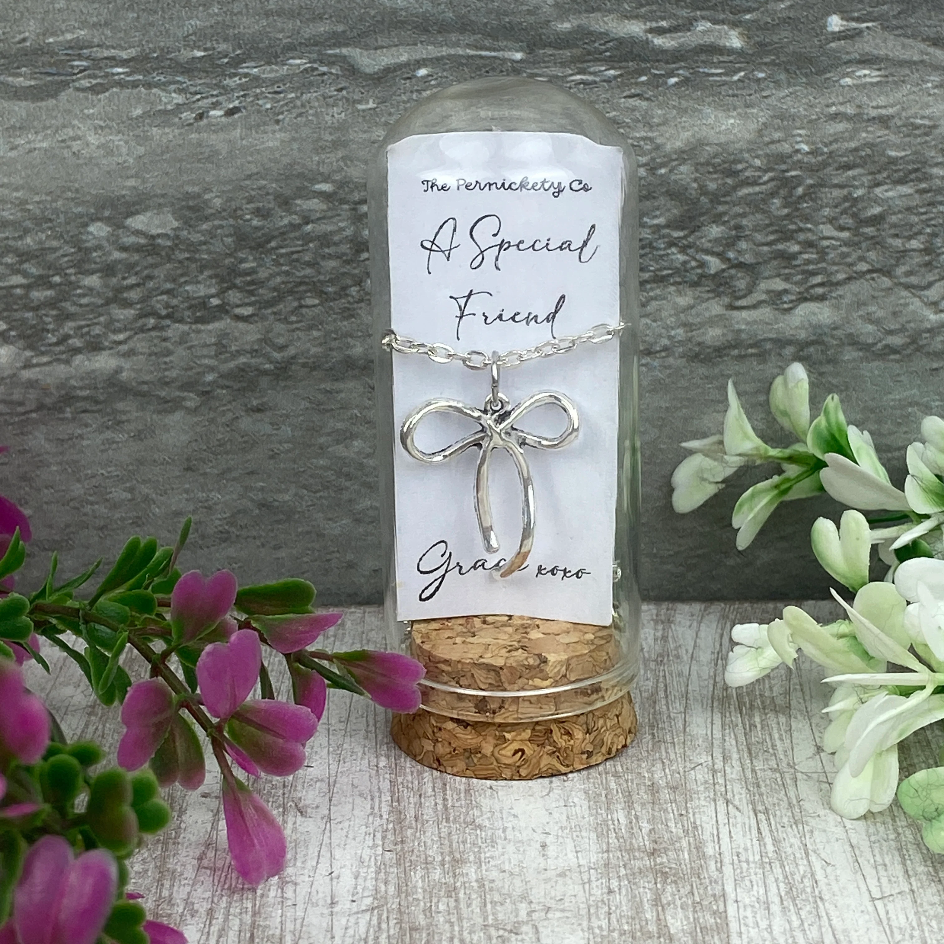 Whimsical Bow Necklace in Cloche - A Special Friend - Image 7