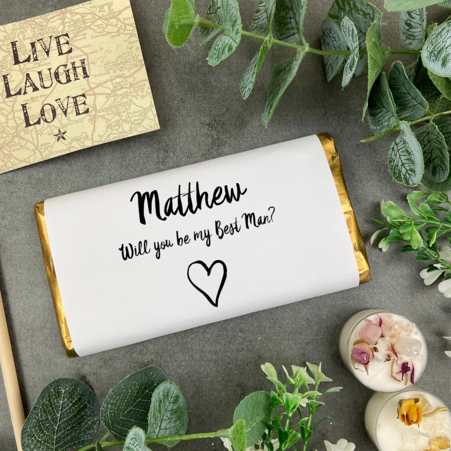 Will you Be My Best Man Heart Chocolate Bar - Image 5