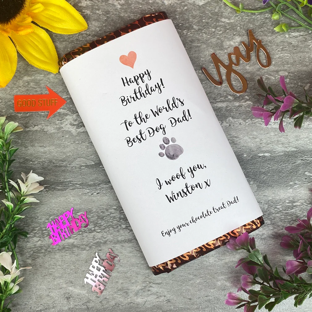 Worlds Best Dog Dad/Mum Birthday Chocolate bar - Image 3