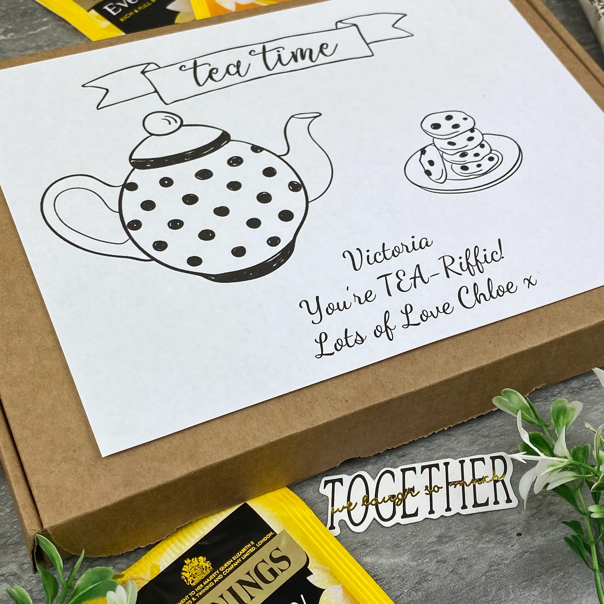 You're TEA-Riffic Personalised Tea and Biscuit Box - Image 4